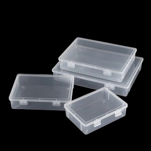 Transparent Plastic Storage Box Rectangle Covered Desktop Organizer For Toys Books Documents Paint Bottles - Product Image 1