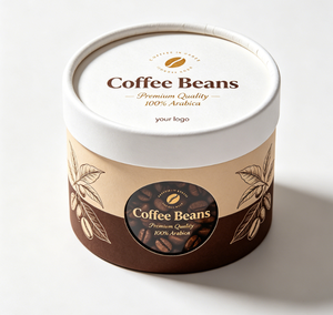 Custom Kraft Paper Tube With Clear Lid For <b>Coffee</b> Beans Recyclable Packaging Gold Foil <b>Printing</b> - Product Image 4