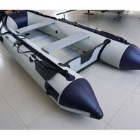 Bateau de pêche gonflable en PVC et aluminium avec moteur hors-bord