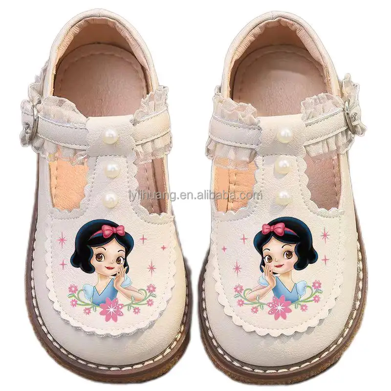 Cartoon Leather Non-Slip Children Princess Shoes Baby Kids Flats Half Sandals Spot Hot Sale 23-35 Size