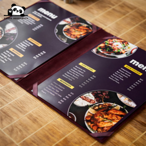 Menu personnalisé A4 pour pizza, couverture de menu en cuir PU pour bar, boissons, <span class=keywords><strong>vin</strong></span>, <span class=keywords><strong>restaurant</strong></span>, commandes de nourriture - Product Image 2