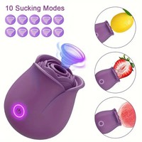 Großhandel YEQU Roter Rosen-Vibrator Saugender Nippel- und Klitoris-Stimulator G-Punkt Medizinisches Silikon USB-Aufladbar 100% Wasserdicht 10