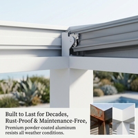 Kit de supports robustes pour pergola 6x6, base de poteau en aluminium, pièces de gazebo à toit à lames pour une construction de pavillon extérieur solide