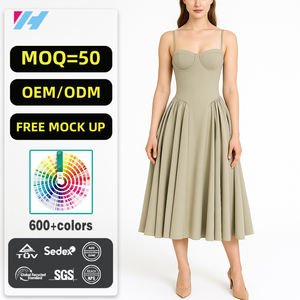 Custom Elegante Mode Dames Vrouwen Midi Lange Empire Taille Geplooide Feest Avondjurk - Product Image 1