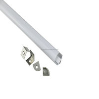 Profilé en aluminium pour LED à montage en surface avec connecteur d'angle - Canal pour bande LED à 90 degrés pour mur et plafond