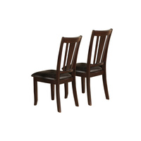 Chaises de Salle à Manger à Dossier Slat Charlton en Espresso, Set de 2