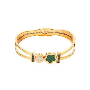 สร้อยข้อมือแฟชั่นดีไซน์สวย ทนทาน ผลิตจากสแตนเลสสตีล 316L ชุบทอง PVD - Product Image 2