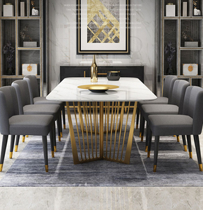 Autres <span class=keywords><strong>japonais</strong></span> <span class=keywords><strong>pas</strong></span> cher maison simple <span class=keywords><strong>marbre</strong></span> meubles en métal ensemble de table de salle à manger - Product Image 3