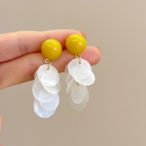 Pendientes de clip con diseño de espiral antimosquitos, flor, aguacate, borla de concha <span class=keywords><strong>natural</strong></span>, pañuelos para la cabeza, para mujer, Novedad 2025, Joyería con aguja de plata - Product Image 2