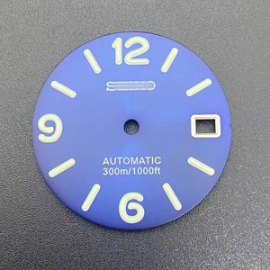 Nuevas piezas para modificar relojes, esfera de calendario simple con efecto rayos de sol o cepillada, 28.5MM, verde luminoso, para movimiento NH35 - Product Image 6