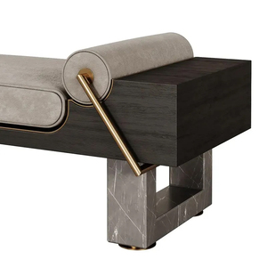 Taburete de noche de dormitorio personalizado de gama alta taburete ligero de madera maciza de acero inoxidable de lujo - Product Image 5