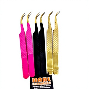 Lash Tweezer New Collection Gold Tips Curve Angle Eyelash Extension Tweezers Isolation Fiber Tips Perfect Grip Eyelash Tweezer - Product Image 5