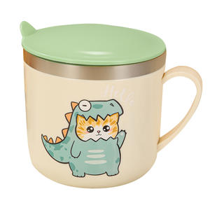 Gobelet <span class=keywords><strong>à</strong></span> eau et <span class=keywords><strong>à</strong></span> lait pour enfants en acier inoxydable 304, avec poignée de dessin animé, pour la maternelle, avec couvercle, double paroi - Product Image 6