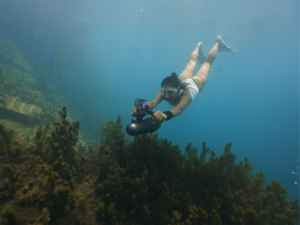 Unterwasser-Booster, Sportlicher Tauchscooter mit externem Akku, Elektrischer Unterwasser-Submersible 180W für Schnorcheln und Tauchen - Product Image 5