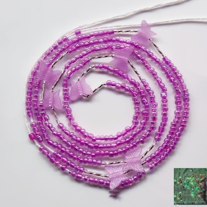 Kingcome สร้อยคล้องเอวเอวสตรีมาใหม่สีสันสดใสลูกปัดคริสตัลผีเสื้อปรับได้ของขวัญท้อง - Product Image 2