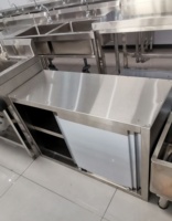 Meja Kerja Modern Kabinet Stainless Steel Murah Meja Dapur Kabinet 1600*600*800mm Restoran Cepat Saji Dapur Snack MOQ Rendah