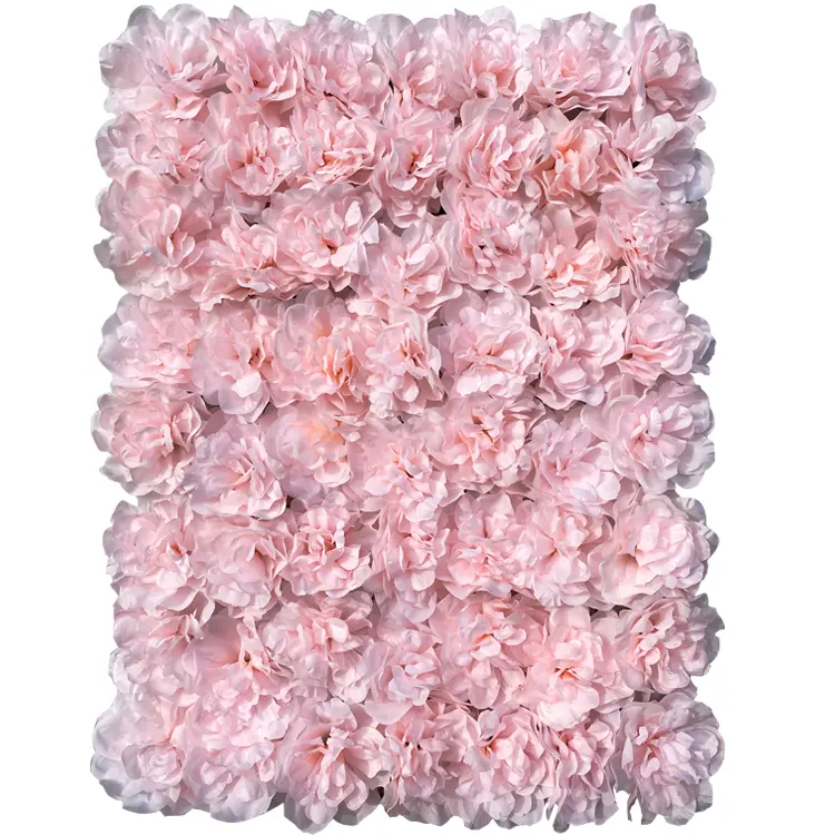 Décor de mariage personnalisé 3D Rose Roll-Up tissu soie Rose artificielle panneau de fleurs toile de fond mur de fleurs
