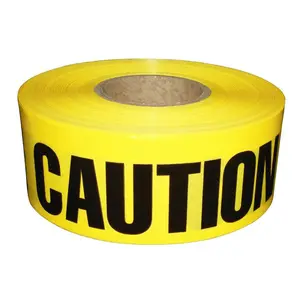 Bright Yellow Bold Black Text Premium Yellow Caution Tape Waterproof Safety Tape Warning Tape Use for Danger Hazardous Areas