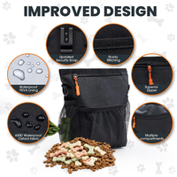 Pochette d'entraînement pour chiens en tissu Oxford imperméable avec distributeur de sacs à déjections, sangle ajustable pour la taille et l'épaule, sac de promenade pour animaux de compagnie, personnalisable OEM