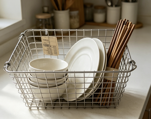 ตะกร้าสี่เหลี่ยมสแตนเลสแบบปรับแต่งได้ สำหรับเก็บผักและอุปกรณ์ครัว - Product Image 2