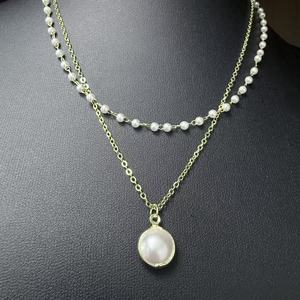 महिलाओं के लिए नई फैशन नकली मोती हार का आभूषण महिलाओं के लिए प्रत्यक्ष कारखाने के फैंसी आभूषण से गोल आकार का पेलेंट हार - Product Image 3