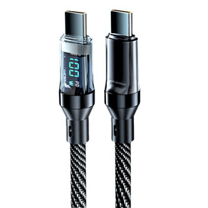 Câble de données d'affichage numérique en nylon transparent 100W PD charge rapide Compatible pour <span class=keywords><strong>Apple</strong></span> pour Samsung OnePlus pour Xiaomi Type-C Ea - Product Image 5