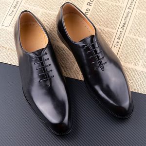Luxury Handmade Men's Leather Dress Shoes Oxfords Casual Business Office Work Comfortable Lace up Black <b>Coffee</b> High Quality - Product Image 4