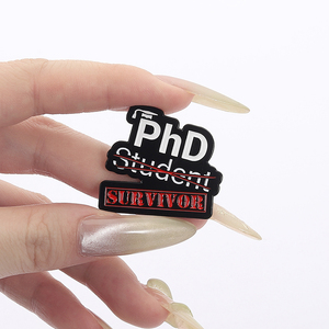 Sming Pins Phd Survivor in Progress Esmalte Pin Trust Me I Have a Phd Student Broches Insignia de solapa Joyería de temporada de Graduación - Product Image 2