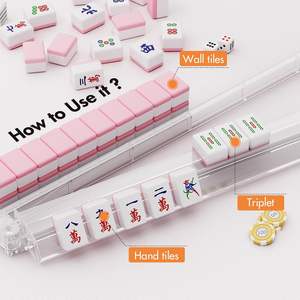 Règle de Mesure et de Tri des Tuiles de Mahjong en Acrylique avec Embout Métallique Portable de 18,5 Pouces pour Table de Mahjong, Casino, Jeux de <span class=keywords><strong>Poker</strong></span> et Divertissement - Product Image 3