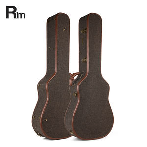 <span class=keywords><strong>Guitare</strong></span> Acoustique Design Vintage Dreadnought Vitrine Gris <span class=keywords><strong>Tweed</strong></span> Extérieur Doublure Velours Vert Foncé Poignée Faite À La Main 20mm Cas - Product Image 1