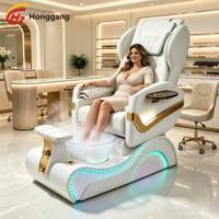 Chaise de pédicure de spa avec fonction de massage réglable, matériau en fibre de verre, pompe de drainage automatique pour utilisation en salon de manucure