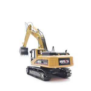 Huina1710 Modèle d'excavatrice réaliste en métal moulé sous pression à l'échelle 1/50 pour les projets de construction en béton armé - Cadeau jouet pour enfants - Product Image 3