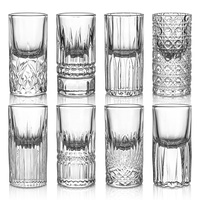 0,7 oz geëtst shotglas met zware bodem, mini whisky proefglazen, shooterglas