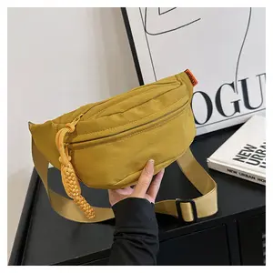 Custom Canvas Casual Everywhere Belt Waist Bags Sport Zipper Chest Cross Body Bag Running Waterproof Hip Fanny Pack