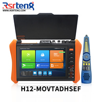 Rsrteng H12-MOVTADHSEF Probador de Cámaras CCTV, Monitor para Cámaras IP 8K, POE+, Coaxial HD, DMM, TDR, OPM, SFP, Medidor de Distancia WiFi