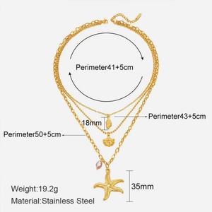 Colliers tendance anti-ternissement en argent et or PVD, bijoux fins en acier inoxydable 316L, collier Océan pour femme - Product Image 5