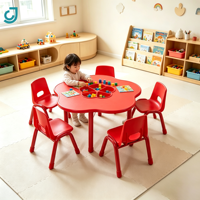 Meubles préscolaires, table pour enfants colorée à fleurs de prunier, pour la maternelle et l'école, jeu et apprentissage à domicile, ensemble chaise et table