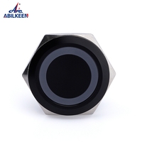 12/16/19/22mm interrupteur à bouton-poussoir en métal étanche bouton d'alimentation plat circulaire lumière LED interrupteur à bouton autobloquant 5v 12v 24v 220v
