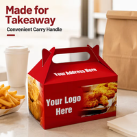 Boîtes d'emballage en papier pour la restauration rapide à emporter, imprimées sur mesure, jetables, pour frites, hamburgers, poulet frit, ailes de poulet