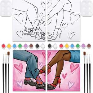 Sip Paint Kit Ensemble <span class=keywords><strong>d</strong></span>'art sur toile pré-dessiné pour adultes Love Theme Date Night Games Contour pour la <span class=keywords><strong>d</strong></span>écoration intérieure et les enfants - Product Image 4