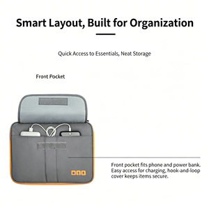 Shockproof Box-Type Double Layer Zipper Closure Electronics Organizer <b>Bag</b> Portable Tech Storage Case <b>for</b> Travel Business Trip - Product Image 4