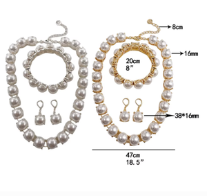 2026 Trend <strong>Pearl</strong> Jewelry <strong>Set</strong> OEM <strong>Necklace</strong> Bracelet <strong>Earrings</strong> Gold Plated Faux <strong>Pearl</strong> Three Piece <strong>Set</strong> Bulk Wholesale US <strong>UK</strong> CA - Product Image 3