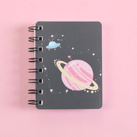 Cuaderno portátil Mini cuaderno Dibujos animados Planeta Diseño Personalizado Espiral A7 Tamaño de bolsillo Cuaderno pequeño para diario