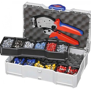 ชุดเครื่องมือย้ำสายไฟ <span class=keywords><strong>KNIPEX</strong></span> พร้อมคีมและขั้วต่อ เกรดอุตสาหกรรม โครงสร้างเหล็กคุณภาพสูง - Product Image 1