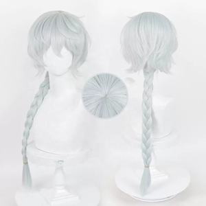 Peluca de Cosplay de Nikolai Gogol al por Mayor, 80 cm de Largo, Plateada Mixta, Peluca de Pelo Sintético Resistente al Calor con Trenzas de Anime Bungo Stray Dogs - Product Image 1