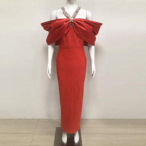 Abito da Sera a Sirena Completamente Personalizzato di Lusso con Grande Fiocco e Spalle Scoperte, Elegante Abito Lungo Bianco da Cena - Product Image 6