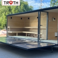 Sauna mobile sur remorque, villa conteneur modulaire préfabriquée sur mesure, sauna extérieur portable sur remorque