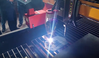 Machine de découpe plasma à portique CNC LANCNC, robuste, pour découpe biseautée de tôles ou plaques métalliques, avec option de découpe au chalumeau