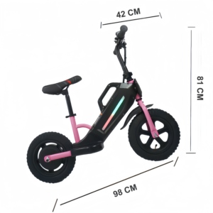 <span class=keywords><strong>Trottinette</strong></span> électrique rose pour filles, pneus antidérapants de 12 pouces, <span class=keywords><strong>trottinette</strong></span> électrique d'équilibre pour enfants avec lumière RGB, siège réglable - Product Image 3