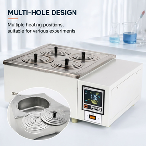 Laboratuvarlar İçin Sabit Sıcaklıklı Dijital Göstergeli Su Banyosu, 1, 2, 4, 6 ve 8 Delikli Elektrikli Isıtıcılar - Product Image 3